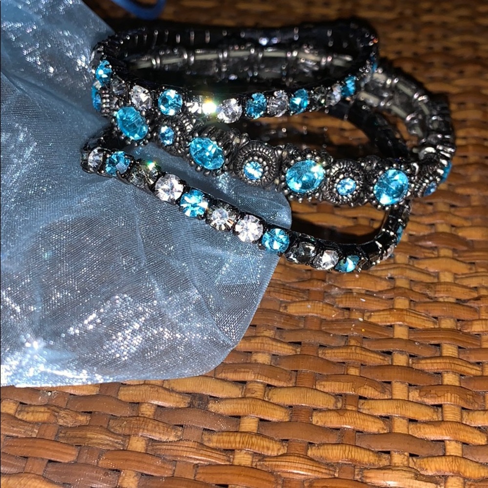 Stack of 3 sparkly bracelets